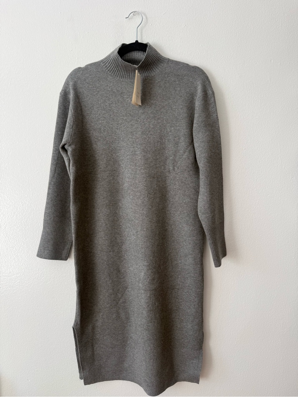 a new day Gray Knit Mock Neck Sweater Dress